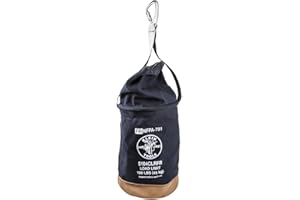 Klein Tools 5104CLRFR Canvas Bucket, Flame-Resistant Top Closing Tool Bucket, with Double-Reinforced Bottom, 100-Pound Load R