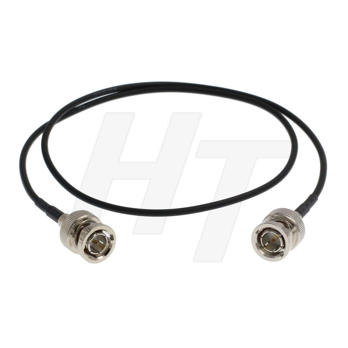 HangTon 3G HD SDI Straight BNC Video Coaxial Cable for Teradek Bolt Bond Hyperdeck Shuttle Atomos Shogun Inferno FS5 Camera Monitor, Thin Soft RG174 80cm