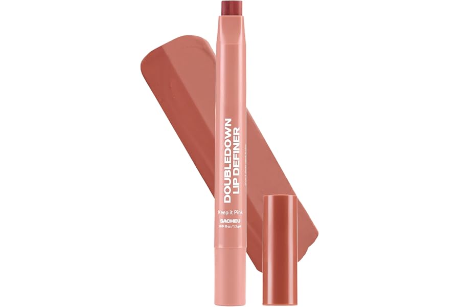 Sacheu DoubleDown Lip Definer, 2-in-1 Lip Liner & Balm — Hydrating Korean Makeup Lipstick with Pigmented, Buildable Color, Cr
