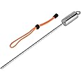 Diving Pointer, Stainless Steel Lobster Tickle Pointer Underwater Shaker Noise Maker Diving Diving Stick Rod with Lanyard (Orange)