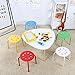 Yaheetech 12in Plastic Stack Stools - Colored Classroom Stackable Stools Chairs for Students Metal Leg Bar Stools Pack of 5