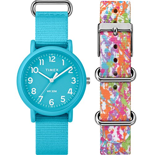 Timex Unisex TWG018300 Weekender Color Rush Blue/Splash Box Set