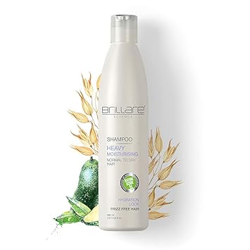 Brillare Heavy Moisturising Shampoo For Frizz Free, Nourished Hair | Normal to Dry Hair | Shampoo 300 ml | 100% Vegan | No Harmful Chemicals | Free From Paraben | Formaldehyde & Petroleum Wax