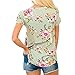 INWECH Women Stylish Casual Blouses Tops Short Sleeve Floral Print T Shirt Tee with Curved Hem (Green, Large)