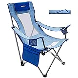 #WEJOY Portable Comfortable High Back Folding Beach Chair with Pillow Cup Holder Pocket Mesh Back for Outdoor Camping Lawn Concert Travel, Carry Bag Included