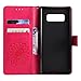 Galaxy Note 8 Wallet Case,A-slim(TM) Sun Pattern Embossed PU Leather Magnetic Flip Cover Card Holders & Hand Strap Wallet Purse Case for Samsung Galaxy Note 8 - Red