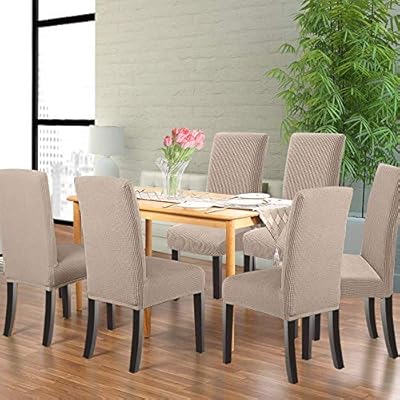 Northern Brothers Dining Room Chair Slipcovers Dining Chair Covers Parsons Chair Slipcover Stretch Chair Covers For Dining Room Set Of 4 Khaki Amazon Sg Home
