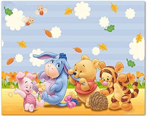 JXSM 5D DIY Cartoon diamond painting Winnie the Pooh and friends diamond embroidery mosaic round stickers home decoration gift(23.6x35.4inch)