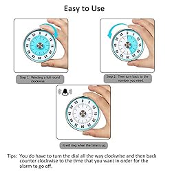 BRAPILOT Visual Kitchen Countdown Timer Wind Up