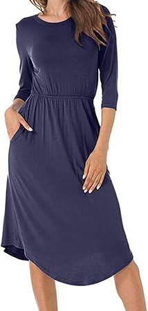 navy blue midi dress with sleeves