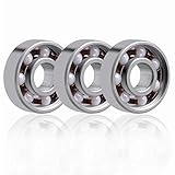 608 Hybrid Ceramic Ball Bearings for Fidget Spinner Toy (3 Pack, White Ball) by EAONE