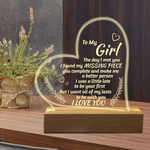 Romantic Gifts for Girlfriend, to My Girlfriend Engraved Night