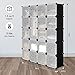 LANGRIA 20 Storage Cube Organizer Wardrobe Modular Closet Plastic Cabinet, Cubby Shelving Storage Drawer Unit, DIY Modular Bookcase Closet System with Doors for Clothes, Shoes, Toys Black and White