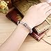 Top Plaza Jewelry Lava Rock Stone Matte Black Agate Mens Gemstone Beads Elastic Bracelet W/Gold Lion Head(Lava Rock Stone+Matte Black Agate+Ita Creen+Picture Jasper)