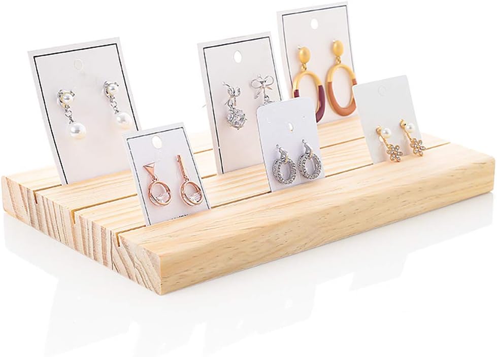 Ybzbx Solid Wood Jewelry Rack Card Cardboard Slot Display Display Props Earrings Earrings Storage Jewelry Rack Suitable For Displaying Jewelry