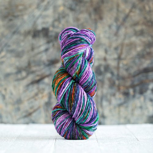 Feza Yarns Uneek WORSTED Yarn, 100% Superwash Merino Wool, 220 YDS (4010 TURQUOISE PURPLE ORANGE)