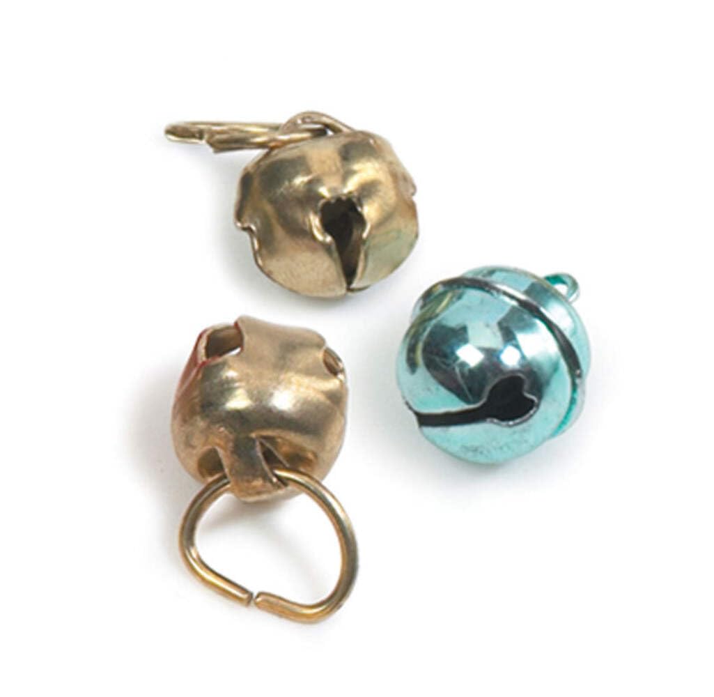 Ancol Cat Collar Bells Chrome Finished Warning Bells with Split Rings - Easy to Fit & Helps Protect Wildlife - Assorted Colours - Ideal for Cats - Pack of 3