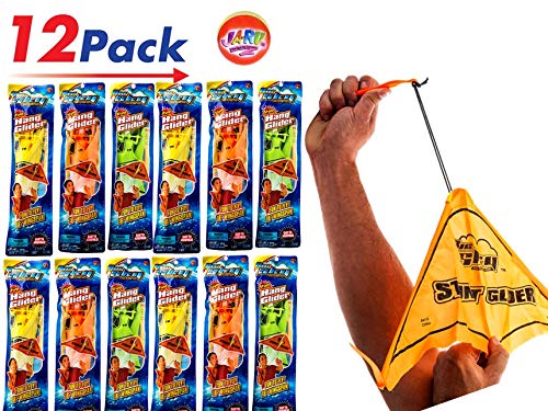2GoodShop Slingshot Hang Glider Set (12 Pack Assorted Colors) Aerobatic Flying Toy for Kids | Item #5806-12