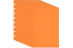 PATIKIL 4 Pair Discbound Notebook Cover, 5.75" x 8.74" Junior Size PP Disc Planner Cover for Arc Notebook Happy Planner Office Product, Orange