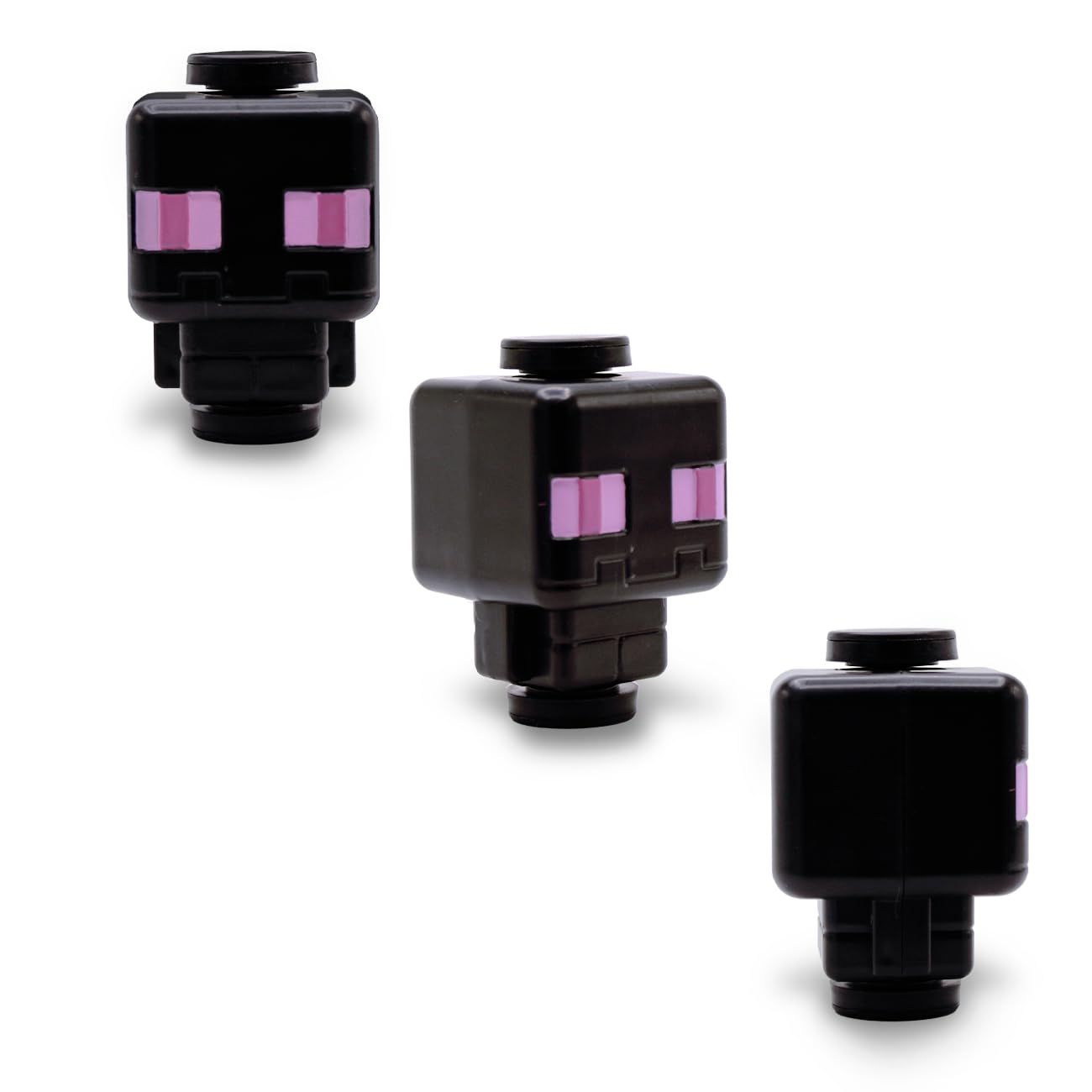 Photo 1 of Minecraft Spinner Toys Series 2 – Enderman, Magnetic & Stackable Fidget Spinner – Official Licensed Collectible by Just Toys LLC (2.5?) (Glow-in-The-Dark Creeper, Panda, Alex, Enderman, Pig)