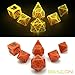 Bescon Glowing Halloween Polyhedral Dice 7pcs Set, Luminous Halloween RPG Dice Set, Glow in Dark Halloween DND Game Dice