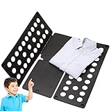 W&G T Shirt Clothes Folder for Children Junior Kids Plastic Laundry Folding Board (Black)