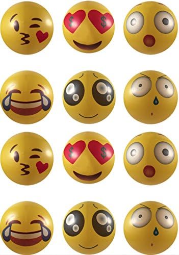 Emoji balls 12 pack | Inflatable Emoji Beach Ball for kids and adults| Children Party Favors| Pool Party Toy