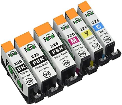 FEMEL Remanufactured Ink Cartridge Replacement for Canon PGI-225 CLI-226 (2xLarge Black,1xSmall Black,1xCyan,1xMagenta,1xYellow) Compatible with PIXMA iP4820 iX6520 MG5320 MG6120 MG8120 MX882 Printers