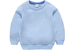 DCUTERQ Boys' Crewneck Thin Sweatshirt Girls Sport Long Sleeve Cotton Pullover Tops Kids Toddler Solid T-Shirt