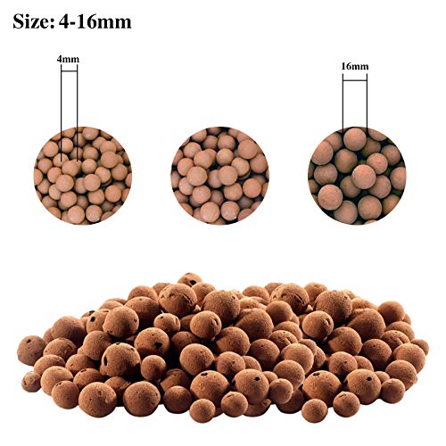 Halatool 4 LBS Organic Clay Pebbles, 4mm 16mm 100 Natural Expanded