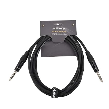 HAWK PROAUDIO SMSG010 Professional Gold Series 1/4 inch/6.35 mm TRS to Same Balanced Interconnect Cable (3 m/10 ft) with Cables Tie