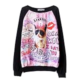 ETOSELL Women Harajuku Style Cosmic Print Sweater Long Sleeve Pullover Tracksuit