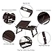 SONGMICS Laptop Desk, Folding Lap Tray, Bamboo Bed Desk with Tilting Top, Small Drawer, for Home Office, Bedroom, Brown ULLD01Z