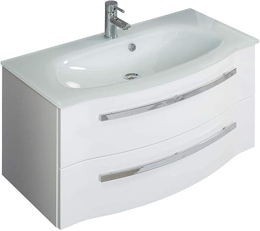 Lomadox Waschtisch 60cm Kaschmir Matt - 2 Schubladen Mit Softclose