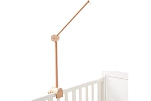 let's make Baby Crib Mobile Arm - Wooden Baby Mobile Crib Holder Height Adjustable for Hanging Baby Crib Attachment for Nursery Decor