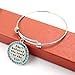MIKINI Set of 3 Womens Silver Plated Stainless Steel Metal Bracelets Engraved Message Motivational Inspirational Words Round Charm Pendant Adjustable Bracelets