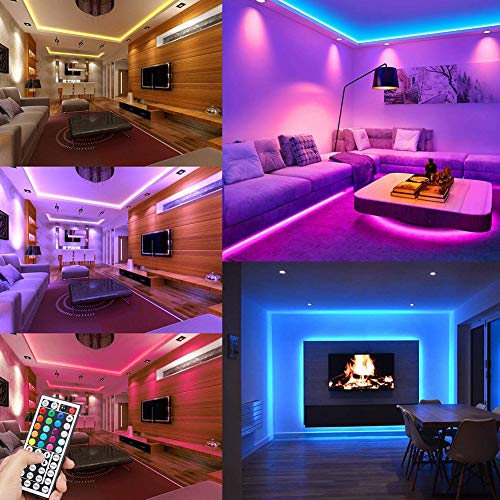 YORMICK LED Strip Lights for Bedroom, 32.8 Feets Waterproof LED RGB