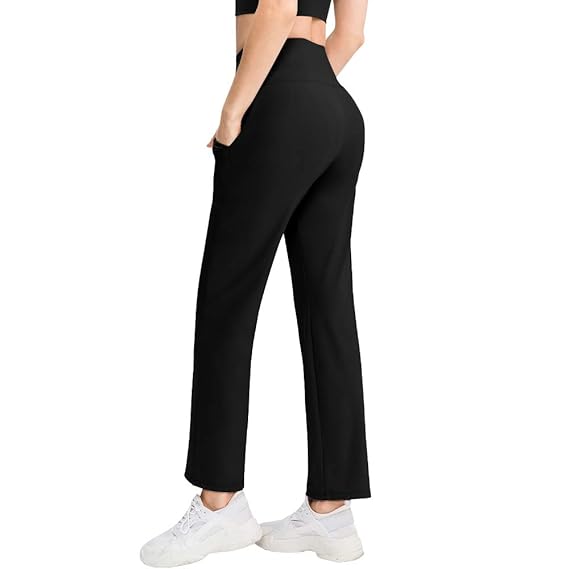 Buy Women's Loose Yoga Pants with Pockets Wide Leg Workout Tummy