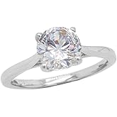 Elegant 10k Gold Solitaire CZ Engagement Ring (Medium)