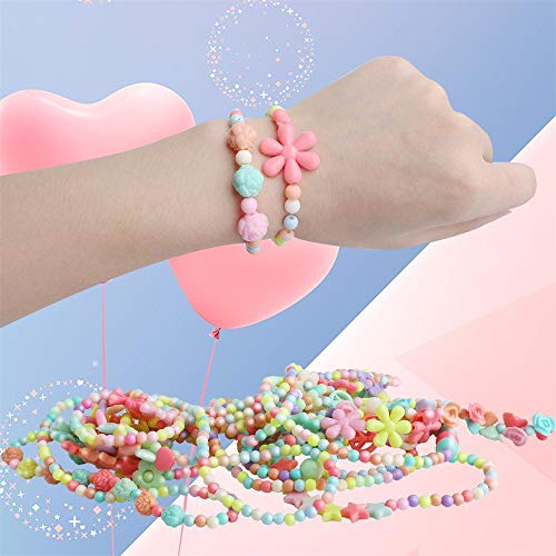 image for Hicdaw Toddler Jewelry Set Princess Pretend Necklace Bracelet Kit for 