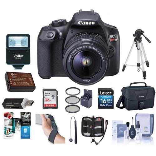 Canon-EOS-Rebel-T6-DSLR-Digital-Camera-with-EF-S-18-55mm-f35-56-IS-II-Lens-Lexar-SD-32GB-MemoryCard-58mm-UV-Filter-Kit-Tripod-Creative-Suite-Software-Deluxe-Accessory-Kit