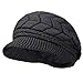 HINDAWI Winter Hats for Women Girls Warm Wool Knit Snow Ski Skull Cap with Visor,Black