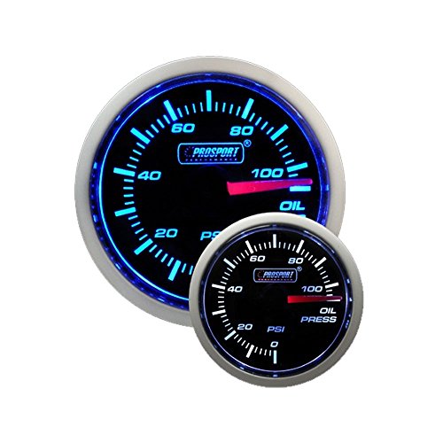 Oil Pressure Gauge- Electrical Blue/white Performance Series 52mm (2 1/16