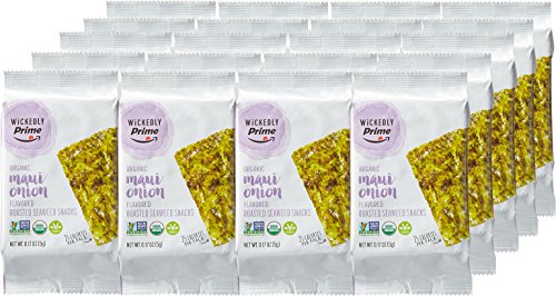Wickedly Prime Organic Roasted Seaweed Snacks, Maui Onion Flavored, 0.17 Ounce (Pack of 24)