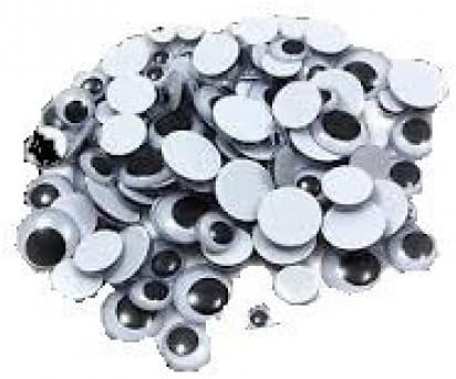 MustBeBonkers WIGGLY / WOBBLY / GOOGLY EYES - BLACK & WHITE - CHILDREN'S CRAFT SUPPLIES - VARIOUS SIZES: 5mm, 7mm, 10mm, 15mm, 20mm (30 x 15mm)