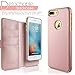 LOHASIC iPhone 7 Plus Wallet Case with Detachable Slim Case, [3 Card Slots] 2 in 1 [Magnetic Folio Flip] Hands-Free Kickstands Pouch Cover Compatible with iPhone 7 Plus - [Rose Gold,5.5”]
