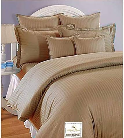WellBeing 100% Cotton Double Bedsheet with 2 Pillow Covers - Beige