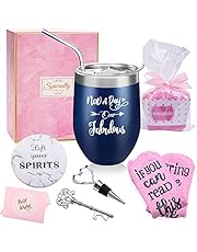 Yorktend Not a Day Over Fabulous Wine Tumbler - Fun Birthday Gifts for Women - Funny Birthday Wine Gifts Ideas for Her, Friend BFF, Mom, Grandma, Wife, Daughter, Sister, Aunt, Coworker