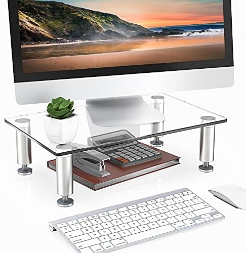 FITUEYES Clear Monitor Stand Glass 