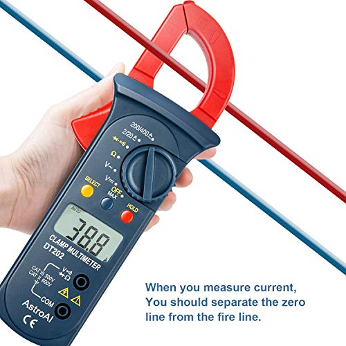 AstroAI Digital Clamp Meter 2000 Counts, Multimeter Amp Meter with Auto